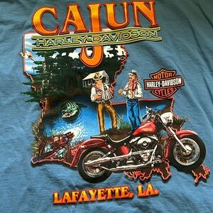 Harley-Davidson Cajun Graphic Tee Lafayette, Louisiana lobster alligator size XL